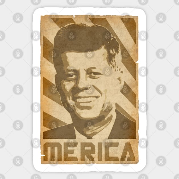 JFK Merica Retro Propaganda Sticker by Nerd_art